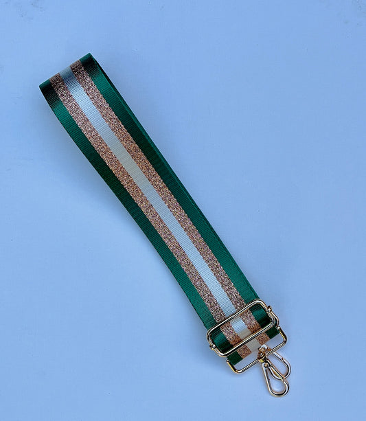 Green & White Fender Strap